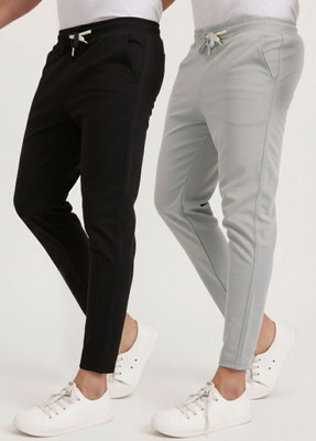 AVOLT Solid Men Black, Grey Track Pants