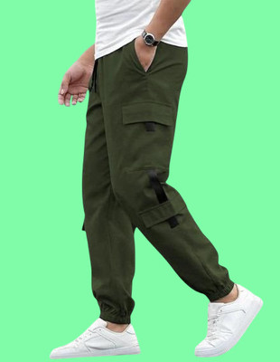 Kesaria Textile Company Solid Men Dark Green Track Pants