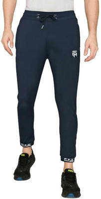 Mindsart Trend Solid, Washed, Self Design Men Blue Track Pants