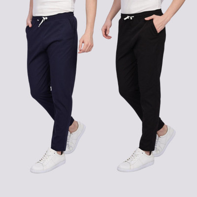 Venvor Self Design Men Blue, Black Track Pants