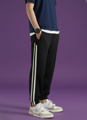 Dockstreet Striped Men White Track Pants