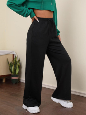 TRUFFLEGUM Solid Women Black Track Pants