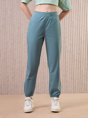 TECHNOSPORT Solid Women Blue Track Pants