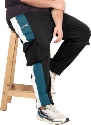 HoC Colorblock Men Black Track Pants