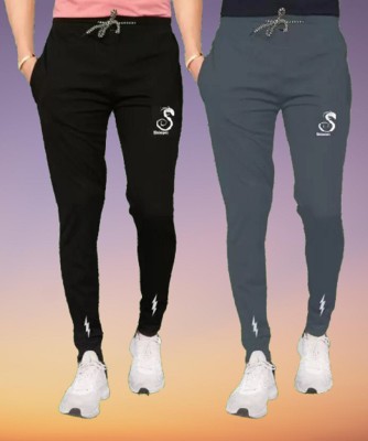 sonizeed bk Solid Men Black, Grey Track Pants