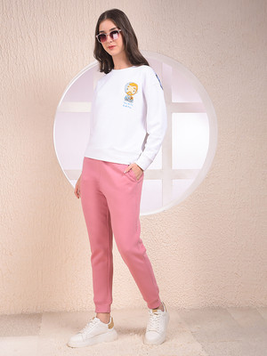 CRIMSOUNE CLUB Solid Women Pink Track Pants