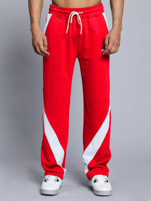 WEARDUDS Colorblock Men Red Track Pants