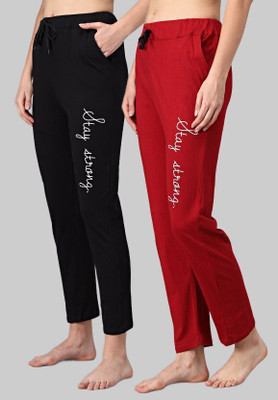 PSTENTERPRISES Printed Women Black, Red Track Pants