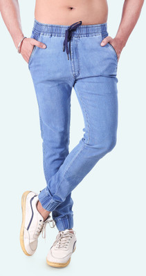 24 Street Solid Men Blue Track Pants