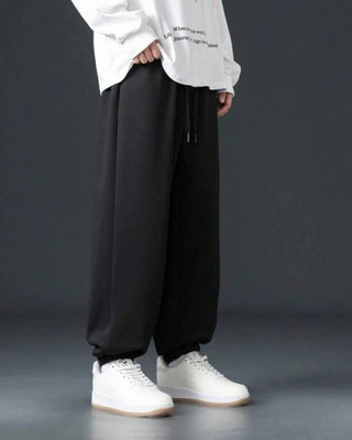 Cloth N Code Solid Men Black Track Pants