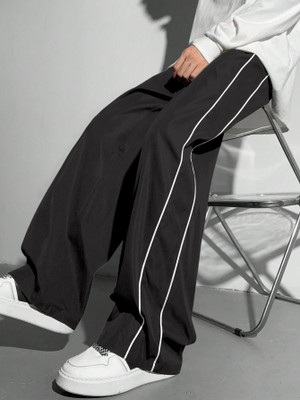 Rajovati Striped Men Black Track Pants