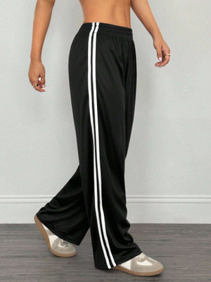 Dockstreet Striped Women White Track Pants