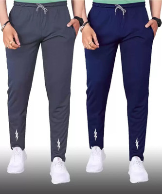 CLOWZED Solid Men Blue, Grey Track Pants