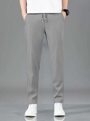 PRABAHA Solid Men Grey Track Pants
