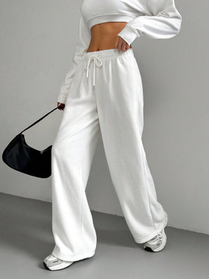 Dockstreet Solid Women White Track Pants