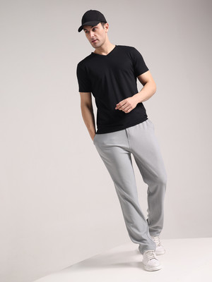 INDICLUB Solid Men Grey Track Pants