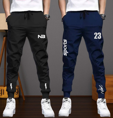 Lieo Trend Printed Men Black, Blue Track Pants