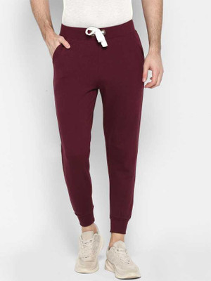 WILD KICKER Self Design Men Maroon Track Pants