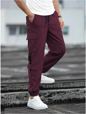 vndnam Solid Men Maroon Track Pants