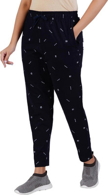 Guide Printed Women Dark Blue Track Pants