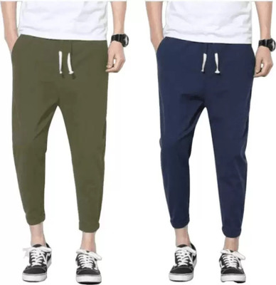 famus Solid Men Blue, Green Track Pants