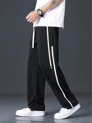 MACK JONNEY Colorblock Men Black Track Pants