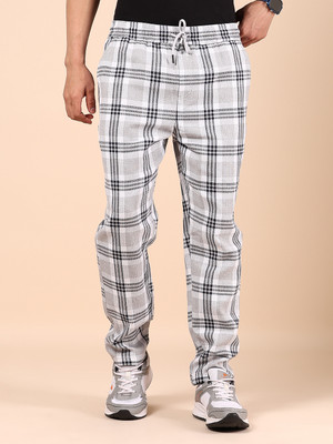 V-MART Checkered Men Grey Track Pants