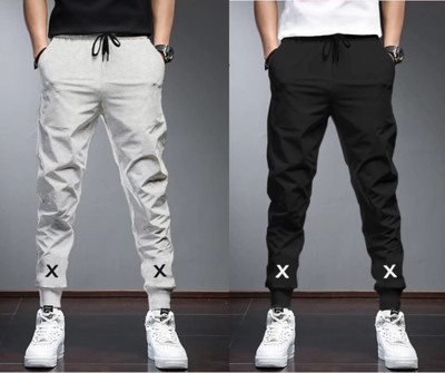 RUSKSUN Solid Men Black, Grey Track Pants