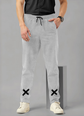 FEEL TRACK Solid Men Grey Track Pants