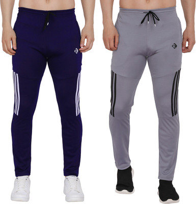 Riksaw Solid Men Dark Blue, Grey Track Pants