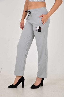 Romaan Fashion Solid Women Grey Track Pants