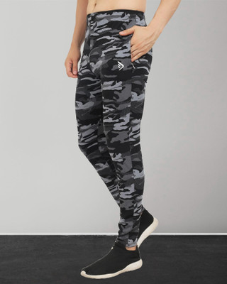 DIHOX Printed Men Silver, Black Track Pants