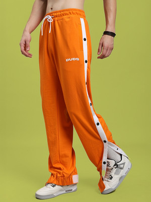 WEARDUDS Striped Men Orange Track Pants