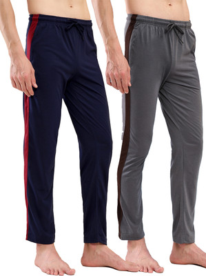 TT Solid Men Grey, Dark Blue Track Pants