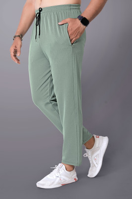 LIBJA Solid Men Light Green Track Pants