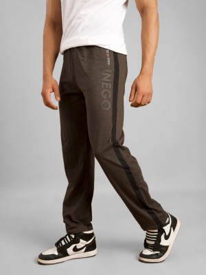 INEGO Solid Men Brown Track Pants