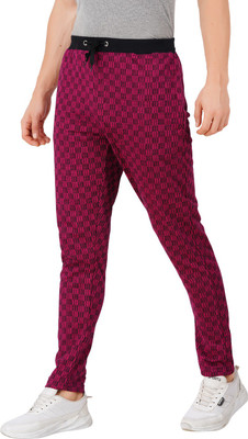 OFFENDERS Checkered Men Pink Track Pants