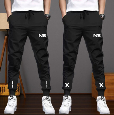 NB NICKY BOY Printed Men Black, Black Track Pants
