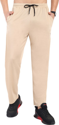 Go Devil Solid Men Beige Track Pants