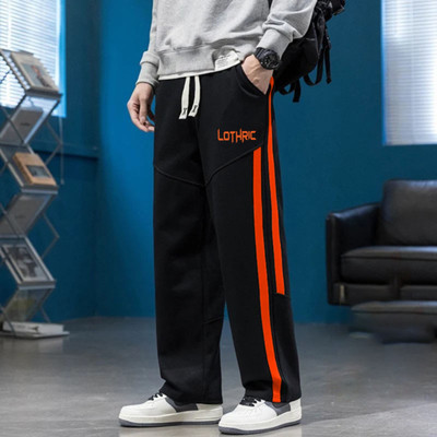 LOTHRIC Striped Men Black Track Pants