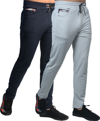 KHOZI Solid Men White, Blue Track Pants