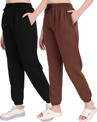 STYOXA Solid Women Black, Brown Track Pants