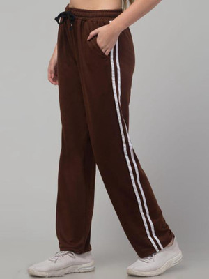 zazbi Striped Women Brown Track Pants