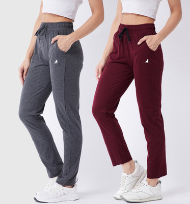 Modeve Solid Women Maroon, Grey Track Pants