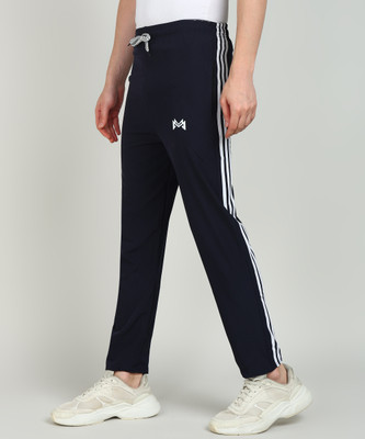 mank D Striped Men Dark Blue Track Pants