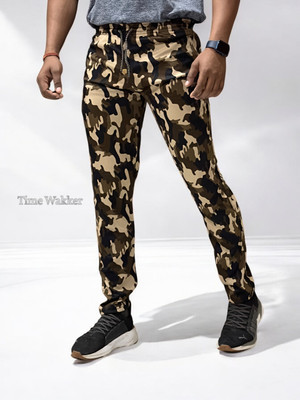Time Wakker Printed Men Brown Track Pants