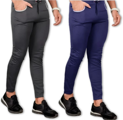 Venner Solid Men Grey, Blue Track Pants