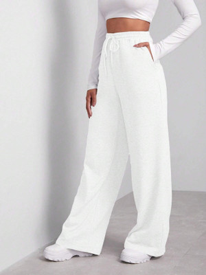 TRUFFLEGUM Loose Fit Women White Trousers