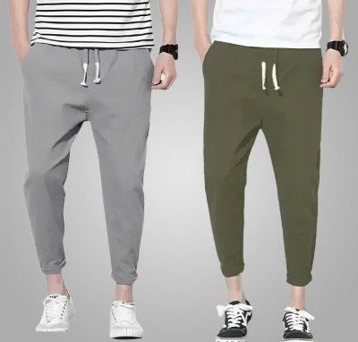 Reya Solid Men Grey, Olive Track Pants