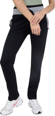 SWEEKASH Solid Women Black Track Pants